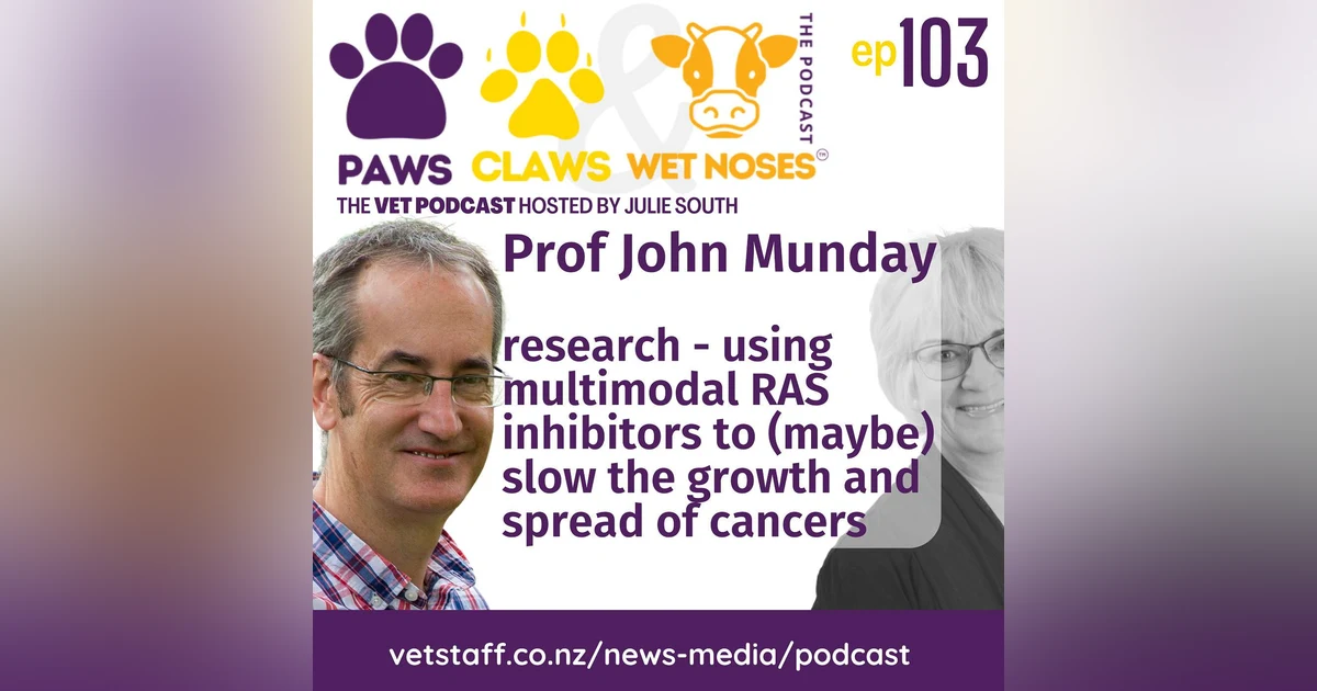 Prof John Munday - world first RAS research to treat cancer in cats and dogs - pt 1 - ep 103