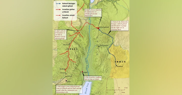 image for Map - Saul Fights the Ammonites