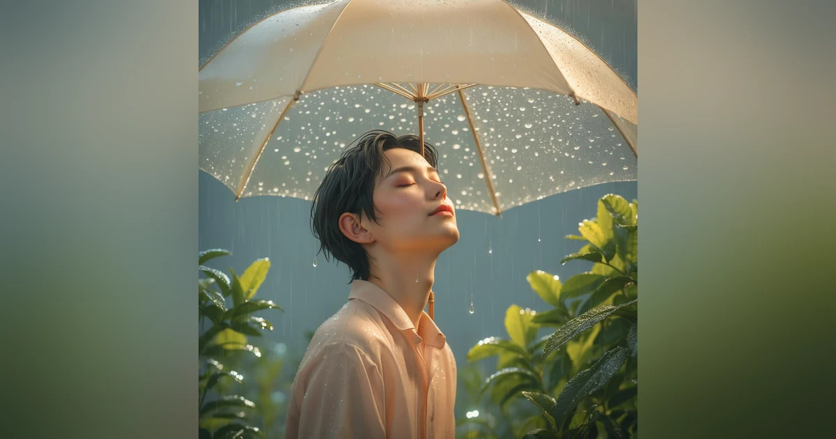 Light Rain on Umbrella for Relaxation and Sleep | Soothing Rain Sounds