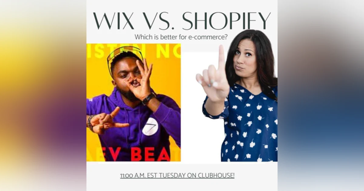 WIX VS SHOPIFY - Pinterest & SEO Marketing Clubhouse Room with Crystal Waddell 📈 - 152