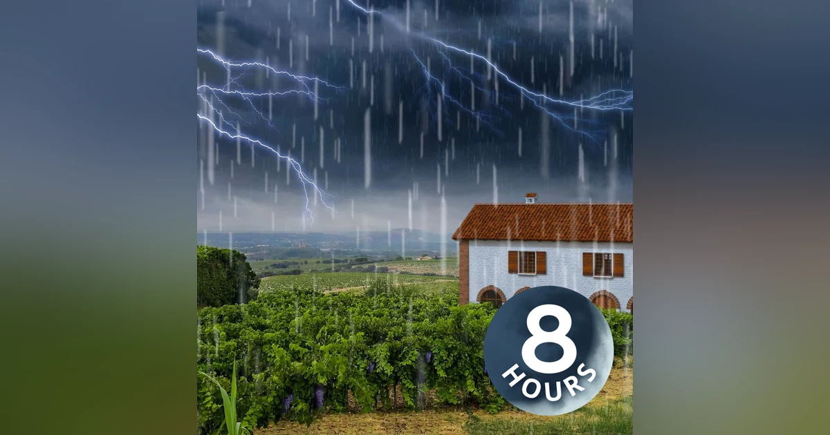 Relax to Rain Sounds for Sleep (with Thunder) on Charming Vineyard I 8 Hours Thunder and Rain Sounds