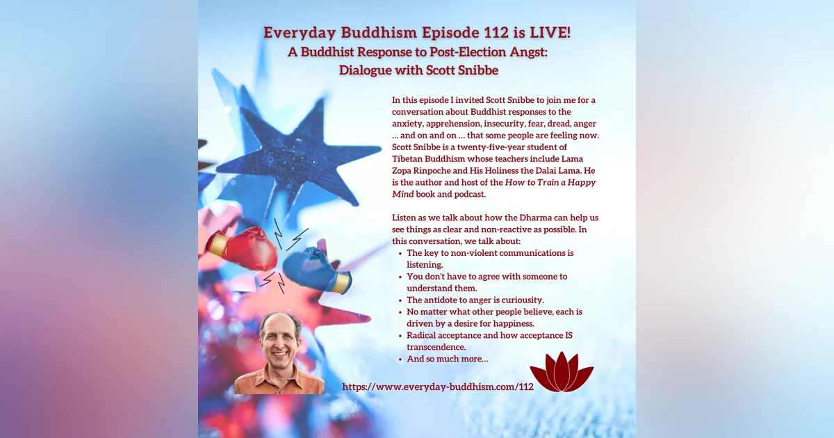Everyday Buddhism 112 - Buddhist Response to Election Angst with Scott Snibbe