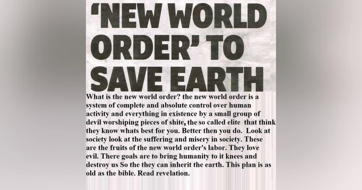 The New World Orders Plan To Enslave The World