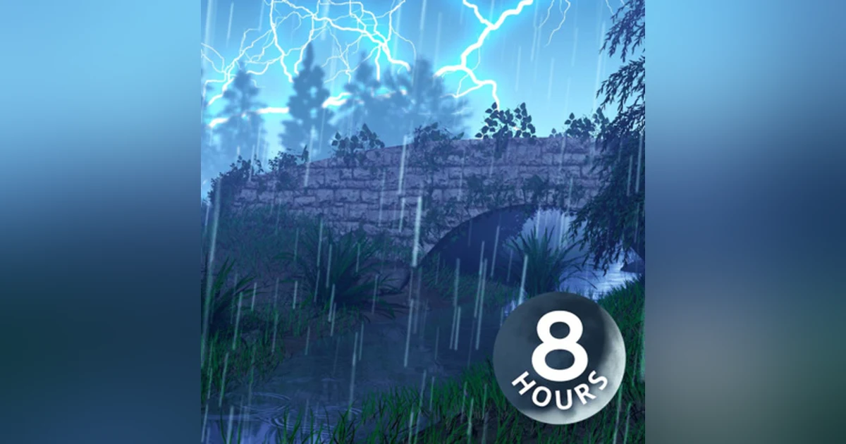 Sounds of Rain and Thunder in Mystical Forest with Gentle Stream 8 Hours I for Sleep, Studying, Relaxation
