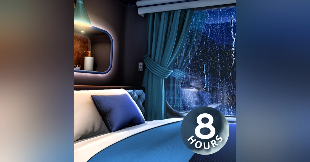 Rain Sounds for Sleeping & Train Ambience | Fall Asleep in Luxury Train 8 Hours