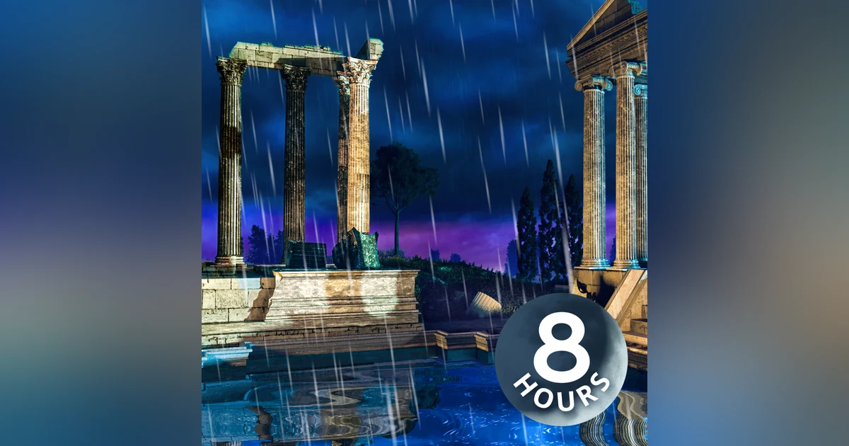 Thunderstorm Sounds for Sleeping Over Ancient Roman Ruins | 8 Hour Thunder and Rain Sounds