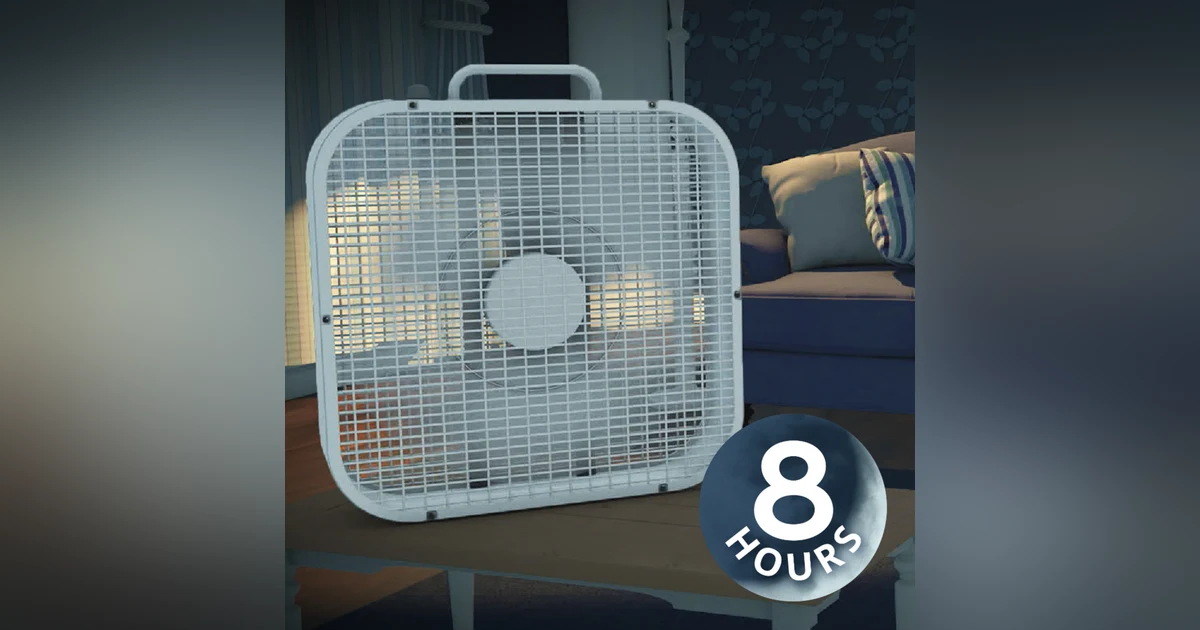 8 Hour Box Fan White Noise for Sleep, Study, or Relaxation