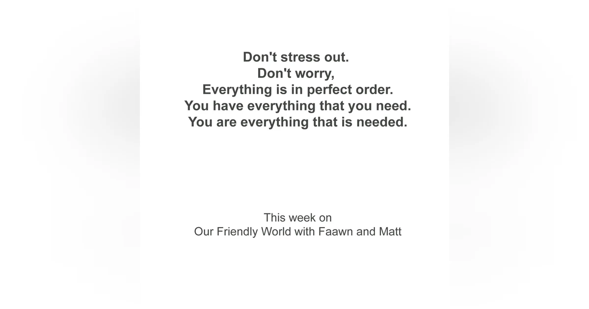 "Friendly Encouragement"