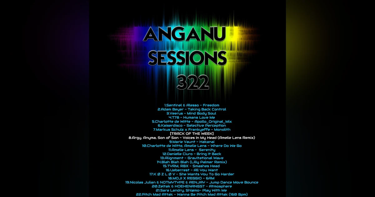 ANGANU SESSIONS #322 Track Of The Week - (Amelie Lens Remix) - Argy, Anyma, Son of Son - Voices In My Head