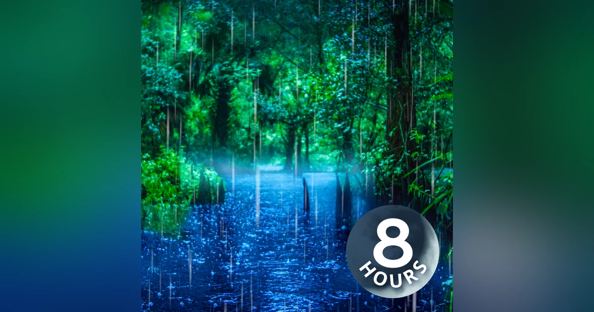 Rainy Night on Relaxing River | 8 Hour Water & Rain Sounds for Sleeping
