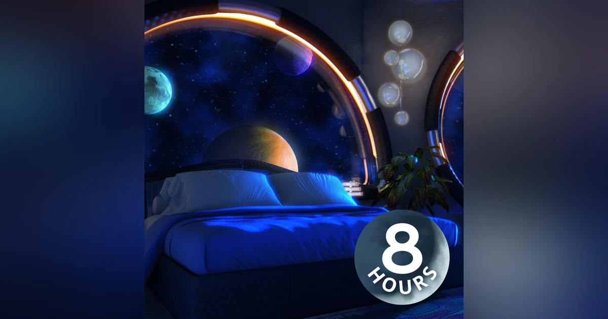 Cosmic White Noise for Sleep in Luxury Spaceship Bedroom | 8 Hours
