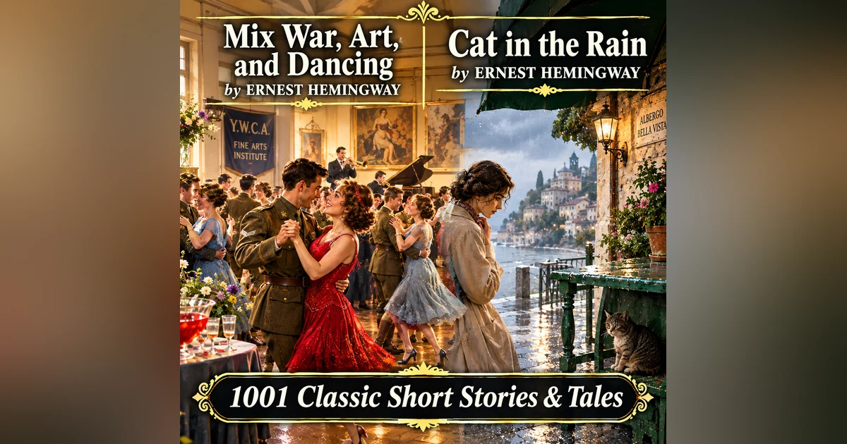 MIX WAR, ART, AND DANCING and CAT IN THE RAIN by ERNEST HEMINGWAY