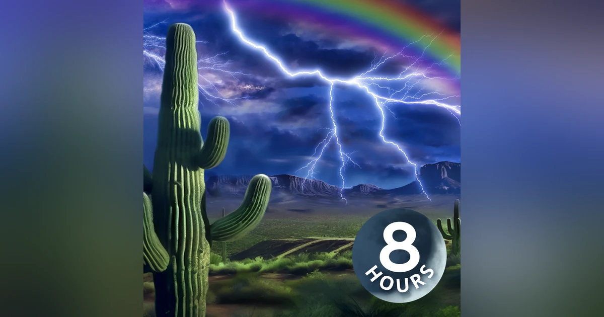 Rain & Thunder Sounds for Deep Sleep | Fall Asleep to Desert Monsoon 8 Hours