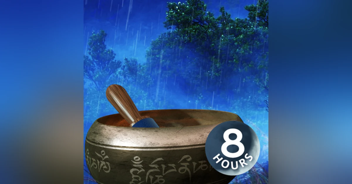 Rain Music for Sleep I 8 Hours Tibetan Singing Bowls with Thunderstorm White Noise