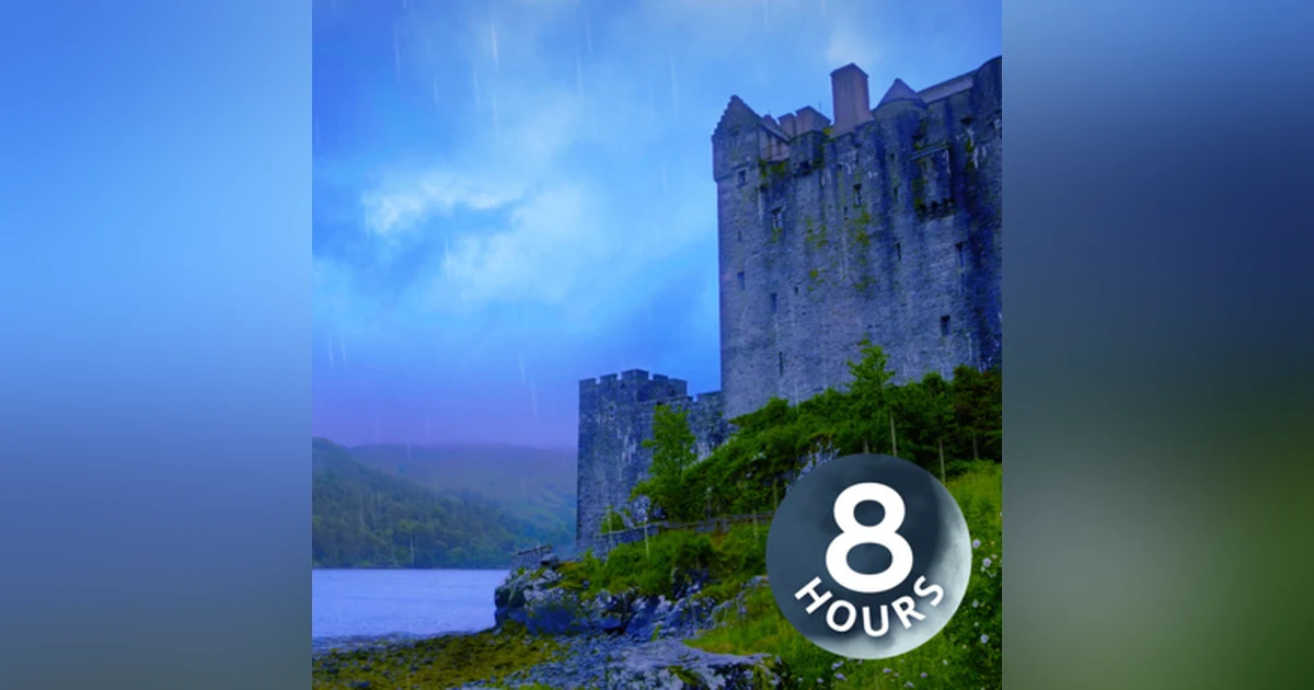 Rain Sounds for Sleeping & River White Noise by Scottish Castle 🌧️ Rainstorm 8 Hours