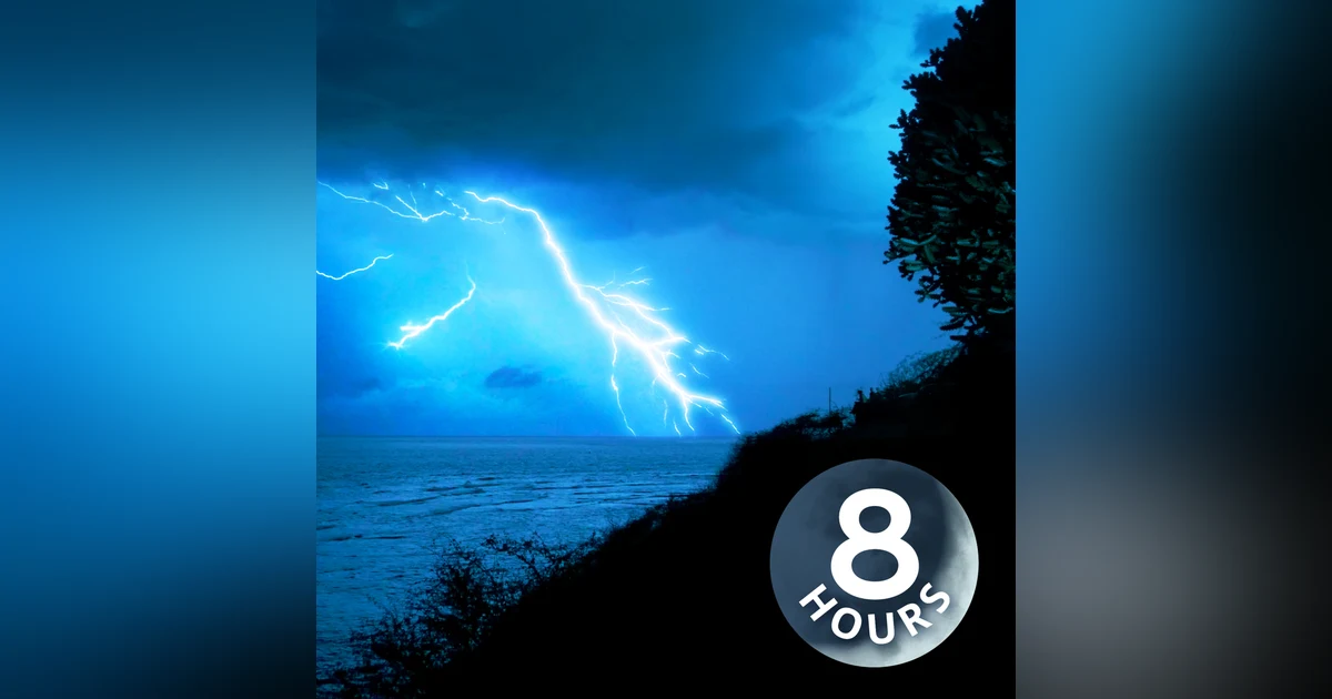 Thunder and Lightning Rain Sounds on Ocean waves 8 Hours I Storm White Noise for Sleep