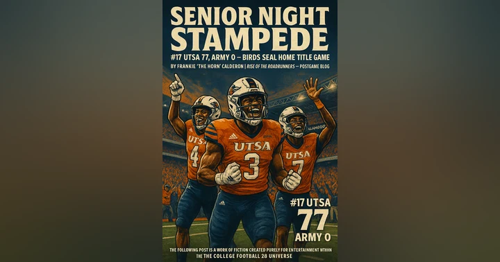 image for Senior Night Stampede: #17 UTSA 77, Army 0 — Birds Seal Home Title Game