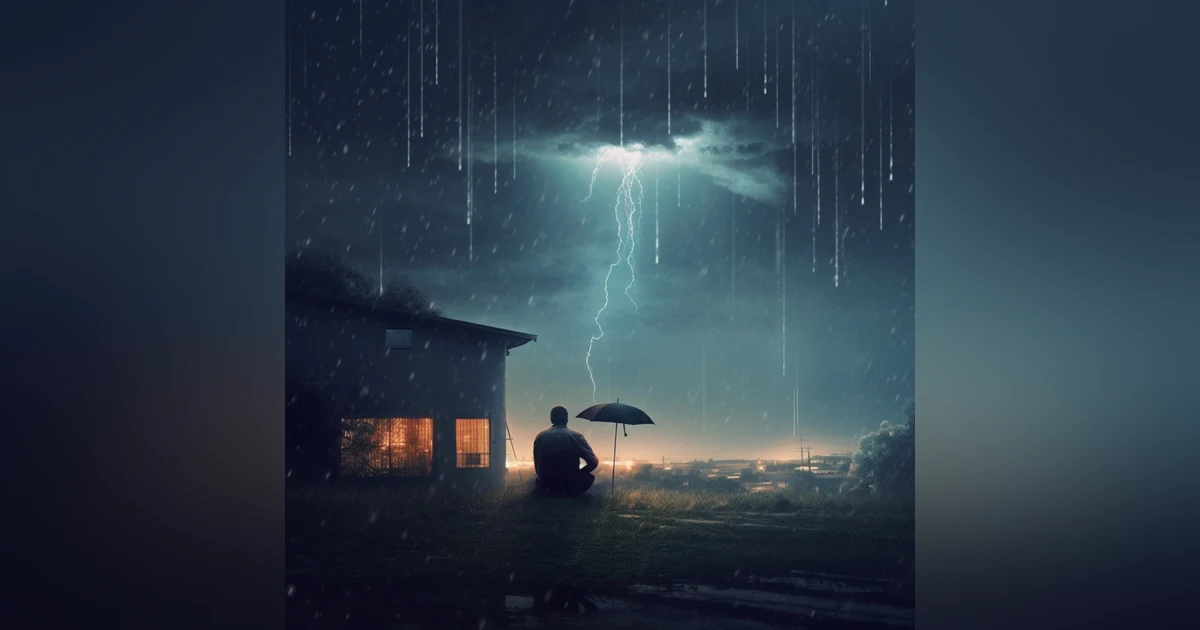 Let the calming sounds of rain and thunder ease your mind