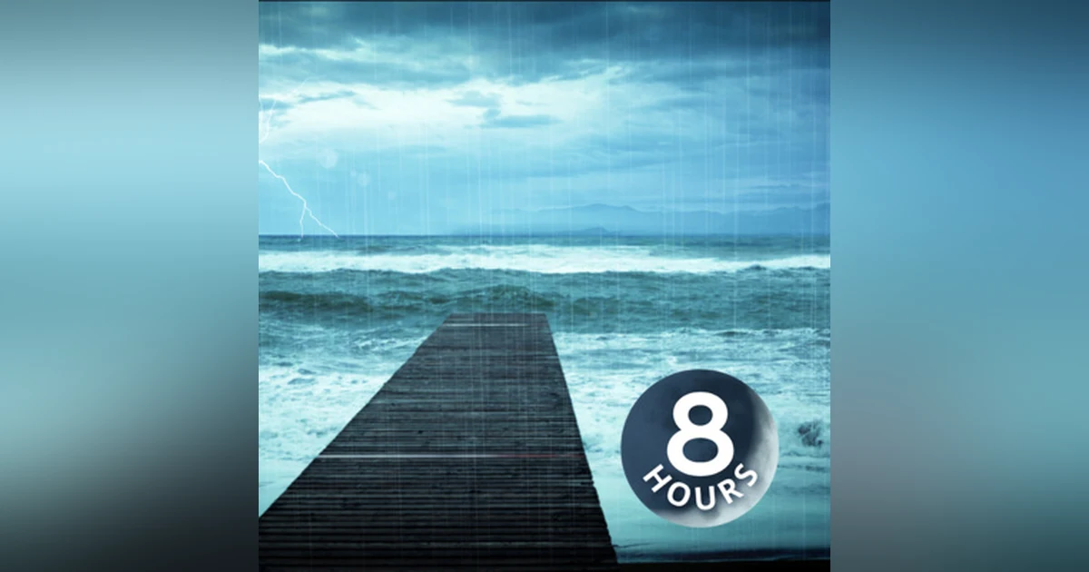 Rain & Thunder with Ocean Waves Sounds 8 Hours | White Noise for Relaxation, Sleep or Studying