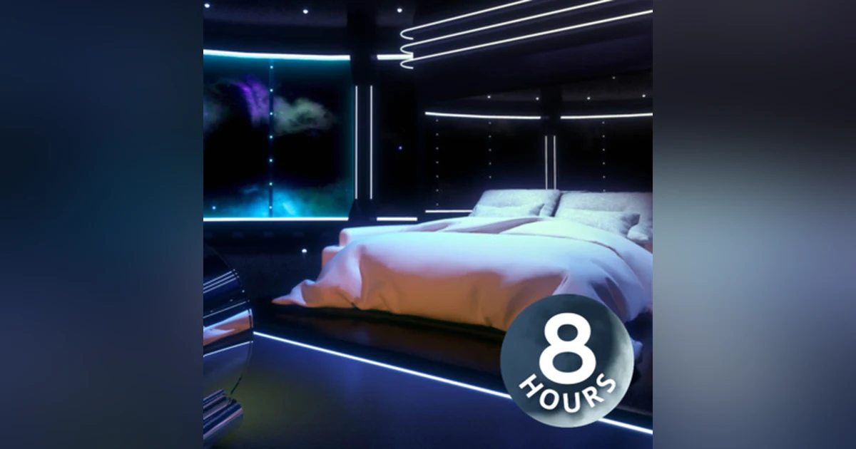 Sleep in the Captain's Quarters! I 8 Hours Spaceship Bedroom Sounds with Crackling Fireplace
