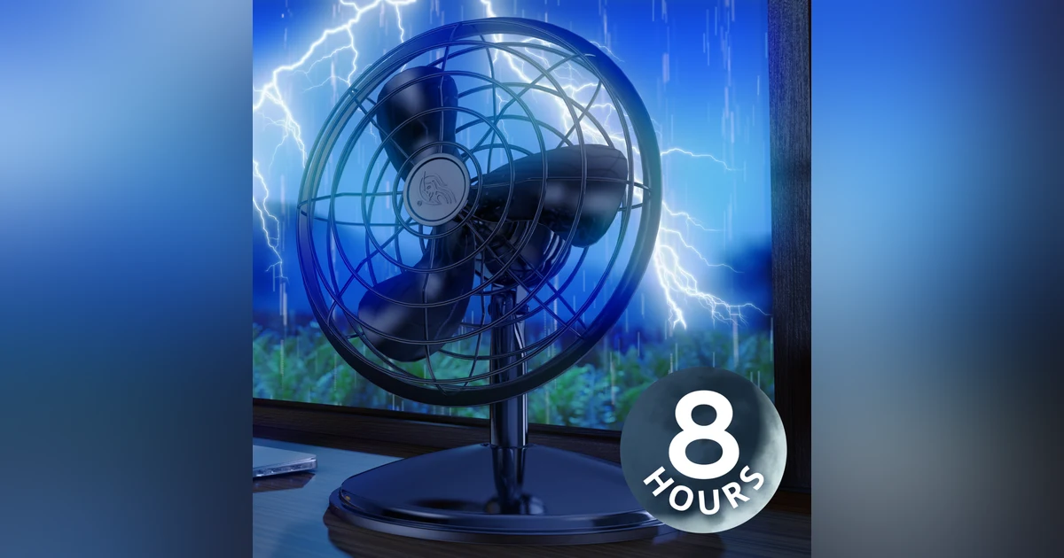 Fan Noise with Thunderstorm Sounds for Sleeping | 8-Hour Fan, Rain, & Thunder Ambience