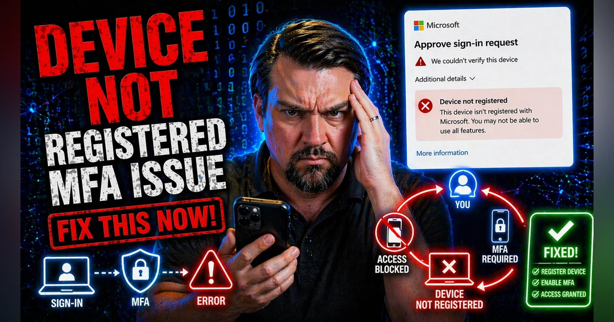 How to Fix Device Not Registered MFA Issues in Microsoft Environments