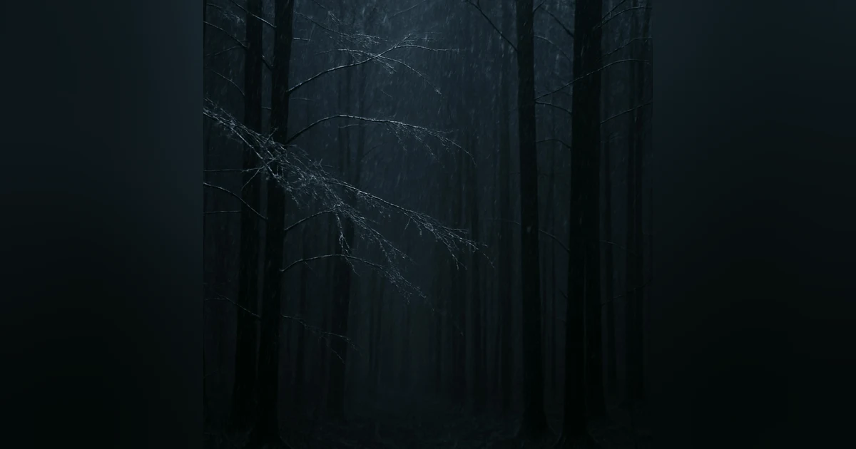 Icy Rain | 8 Hours of Relaxing Rain Sounds in a Frozen Dark Forest