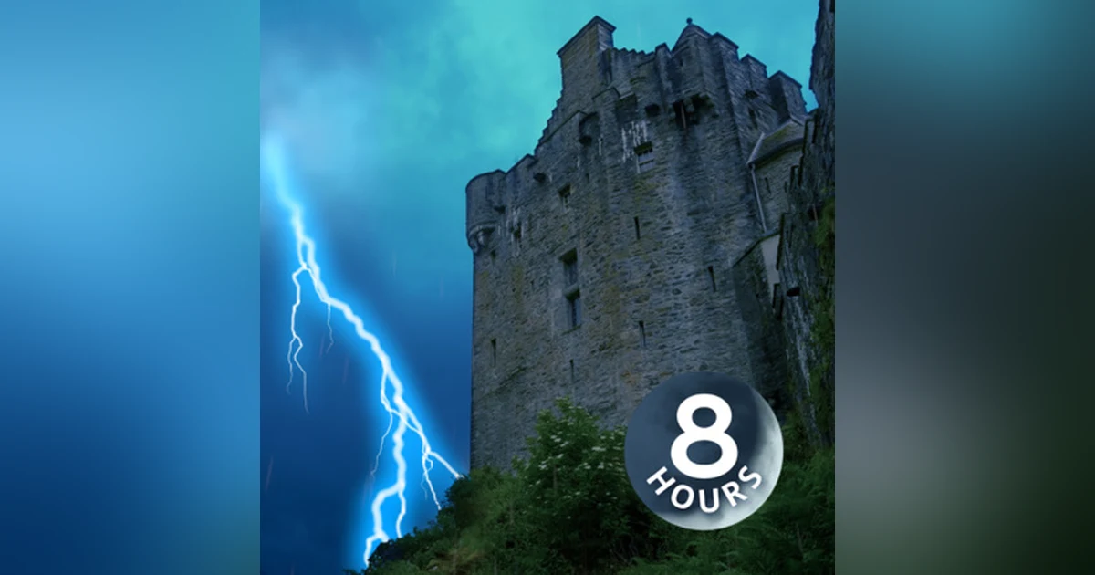 Rain on Castle with Thunder and Lightning 8 Hours | Rainstorm White Noise for Sleeping or Studying