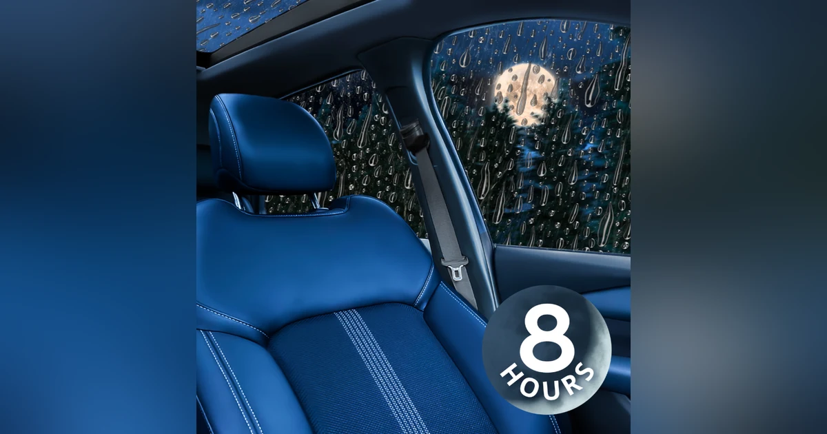 White Noise | Rainy Car Ride Sound for 8 Hours