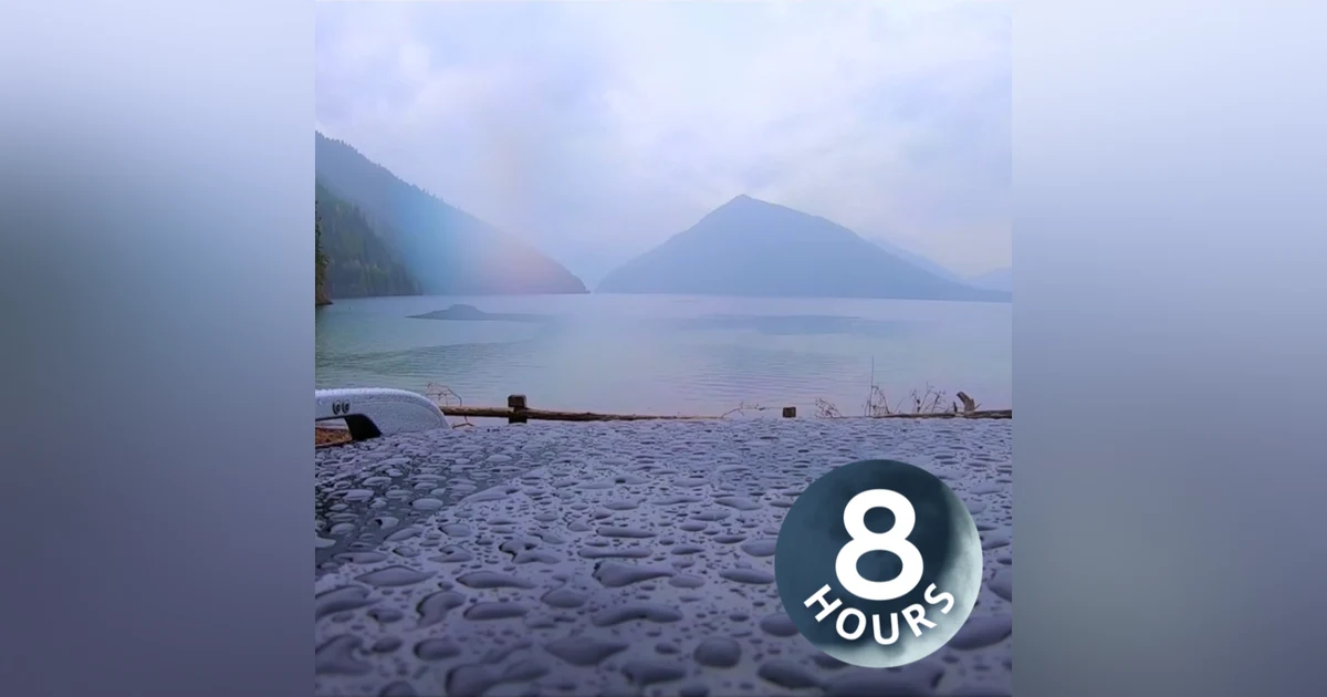 Gentle Rain & Lake Water Sounds 8 Hours | Sleep, Study, Focus with Rainstorm White Noise