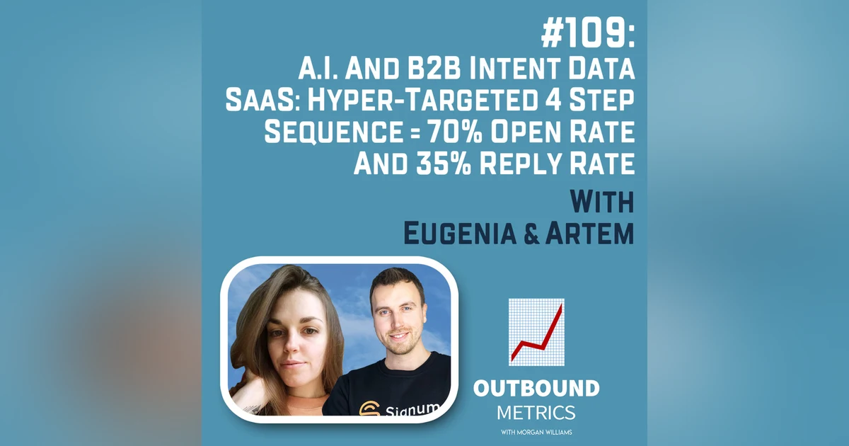 #109: A.I. and B2B Intent Data SaaS: Hyper-Targeted 4 Step Sequence = 70% Open Rate and 35% reply rate (Eugenia & Artem)