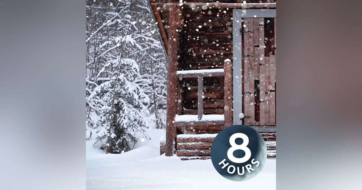 8 Hours Relax to Snowstorm Sleep Sounds | Cozy Log Cabin in the Snow