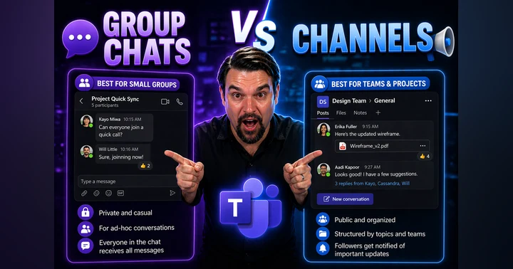 image for Teams Group Chats vs Channels