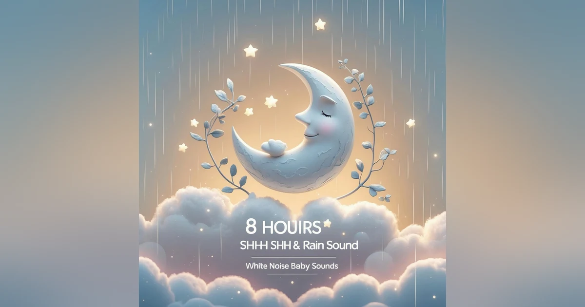 8 Hours  Shh & Rain Sound   White Noise Baby Sleep Sounds