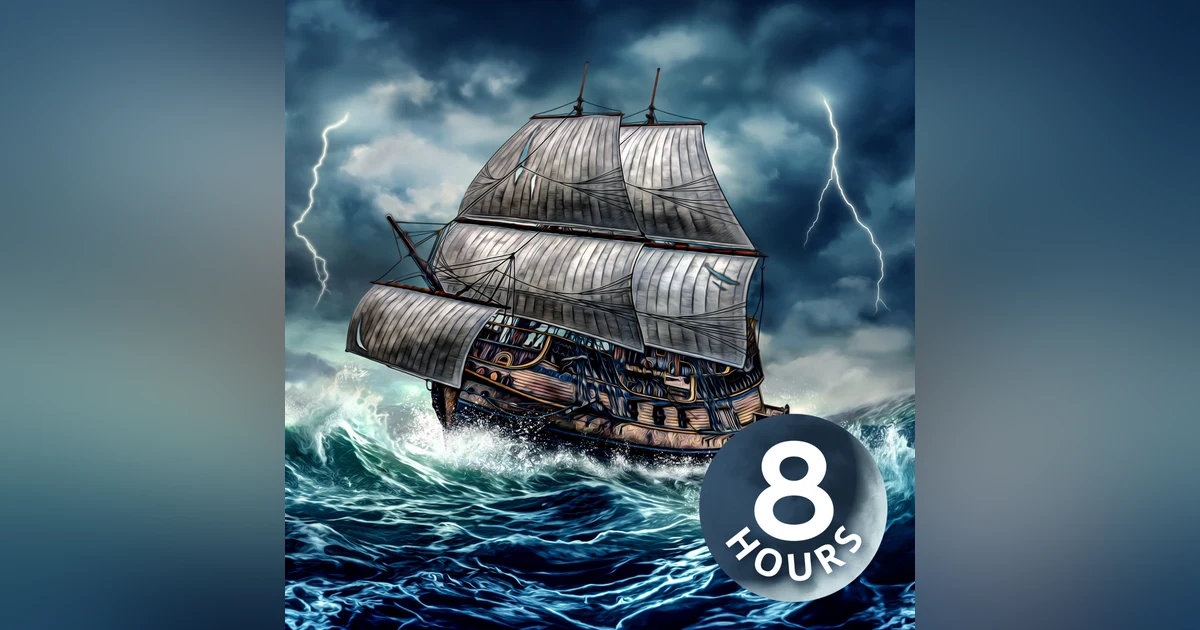 Epic Thunderstorm & Large Crashing Waves Aboard Old Wooden Ship | 8 Hours