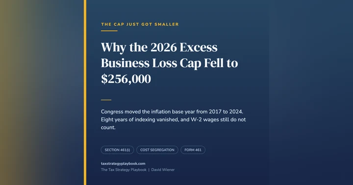 image for The Excess Business Loss Limitation in 2026: Why the Threshold Dropped to $256,000
