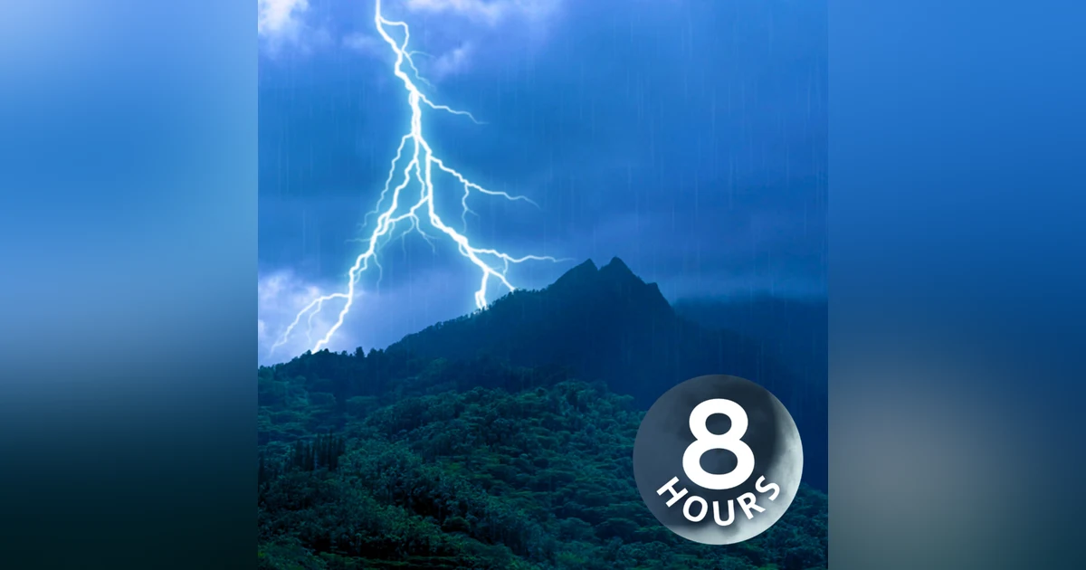 Heavy Rain + Rolling Thunder | Soothing Thunderstorm Ambience in the Mountains 8 Hours