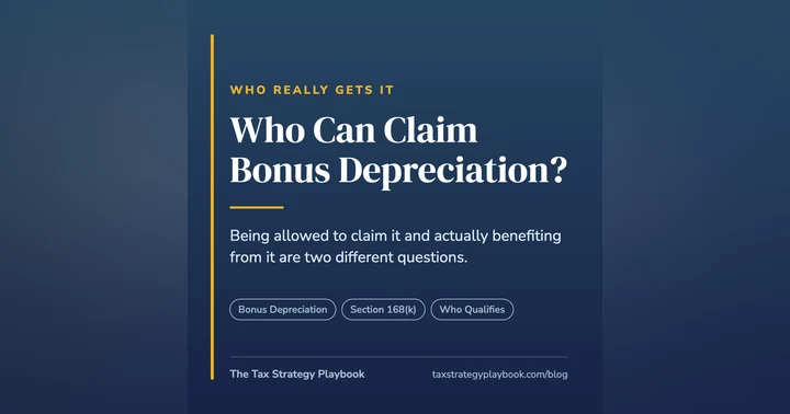 image for Who Can Claim Bonus Depreciation? What It Is, Who Created It, and Who Actually Benefits