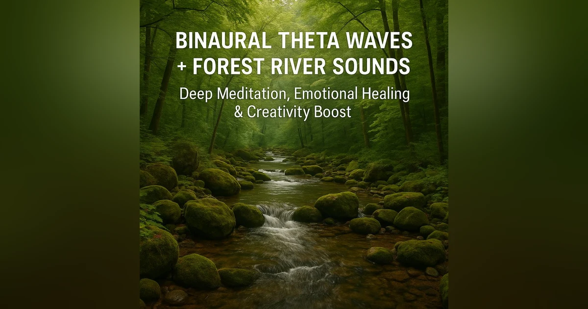 Binaural Theta Waves + Forest River Sounds | Deep Meditation, Emotional Healing & Creativity Boost