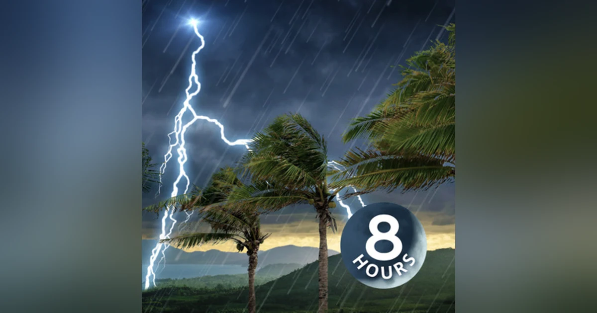 Tropical Storm Thunder and Rain Sounds 8 Hours | White Noise for Sleep or Studying