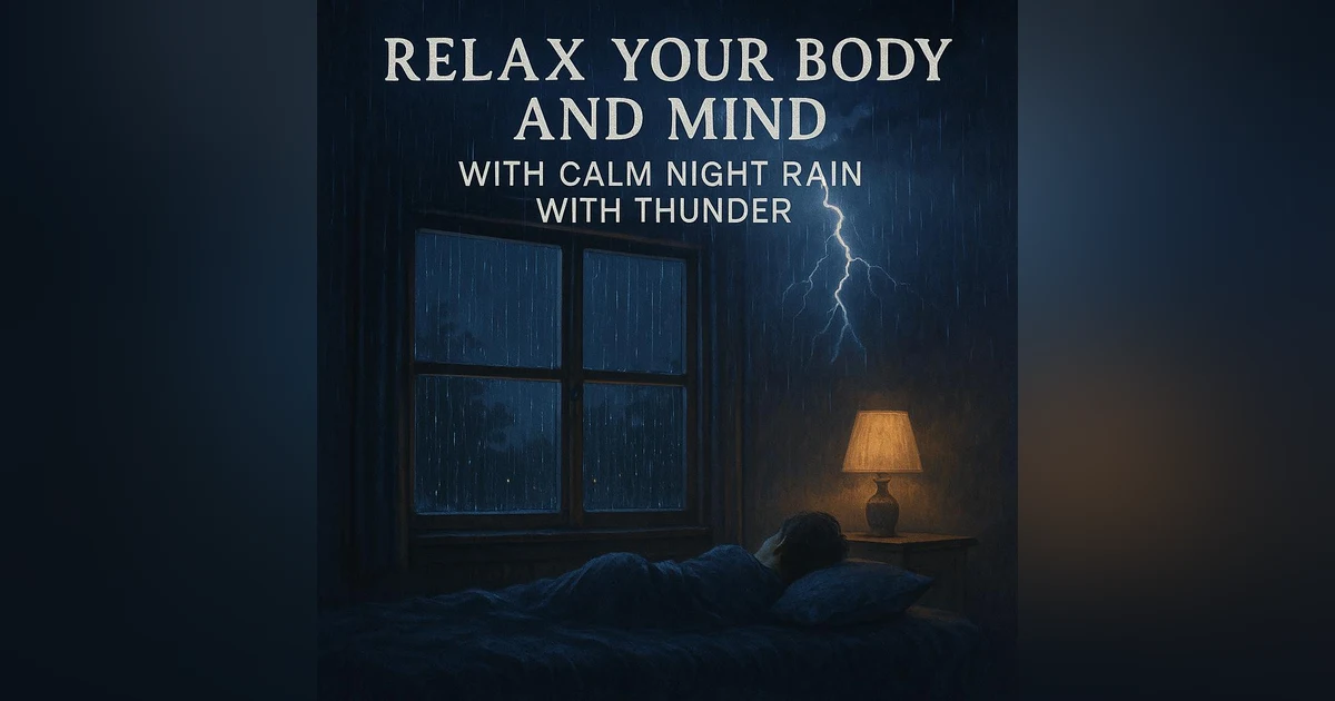 Relax Your Body and Mind with Calm Night Rain with Thunder