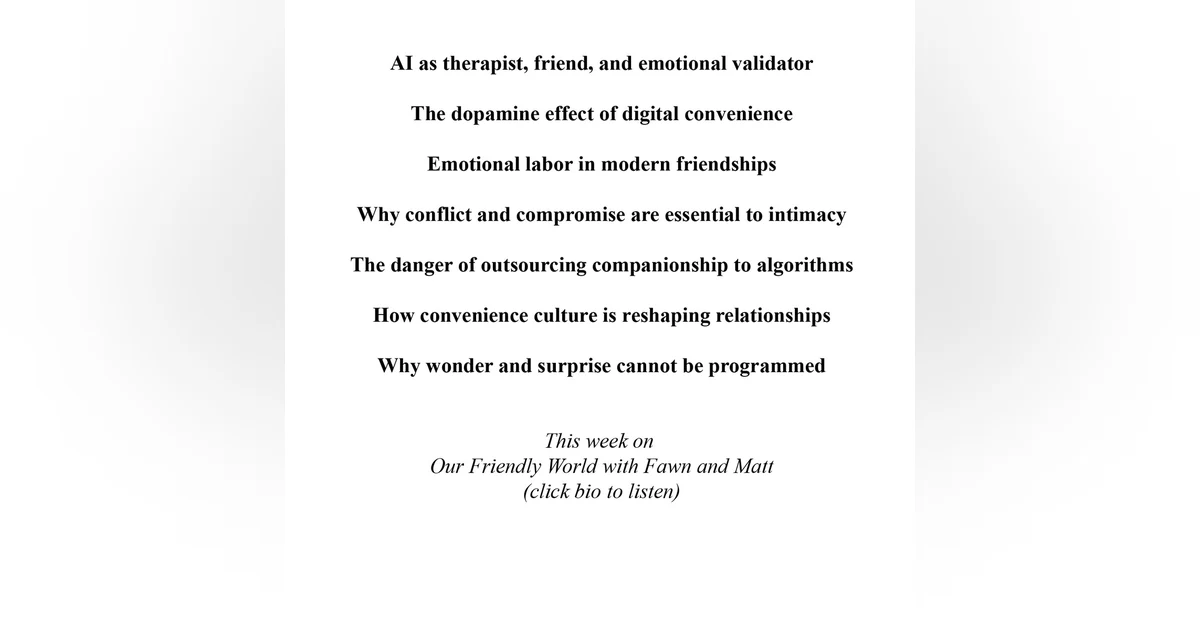 Friendship in the Age of AI: Can Artificial Intelligence Replace Human Connection?