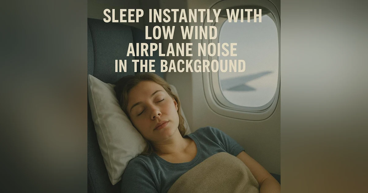 Sleep Instantly with Low Wind Airplane Noise in the Background