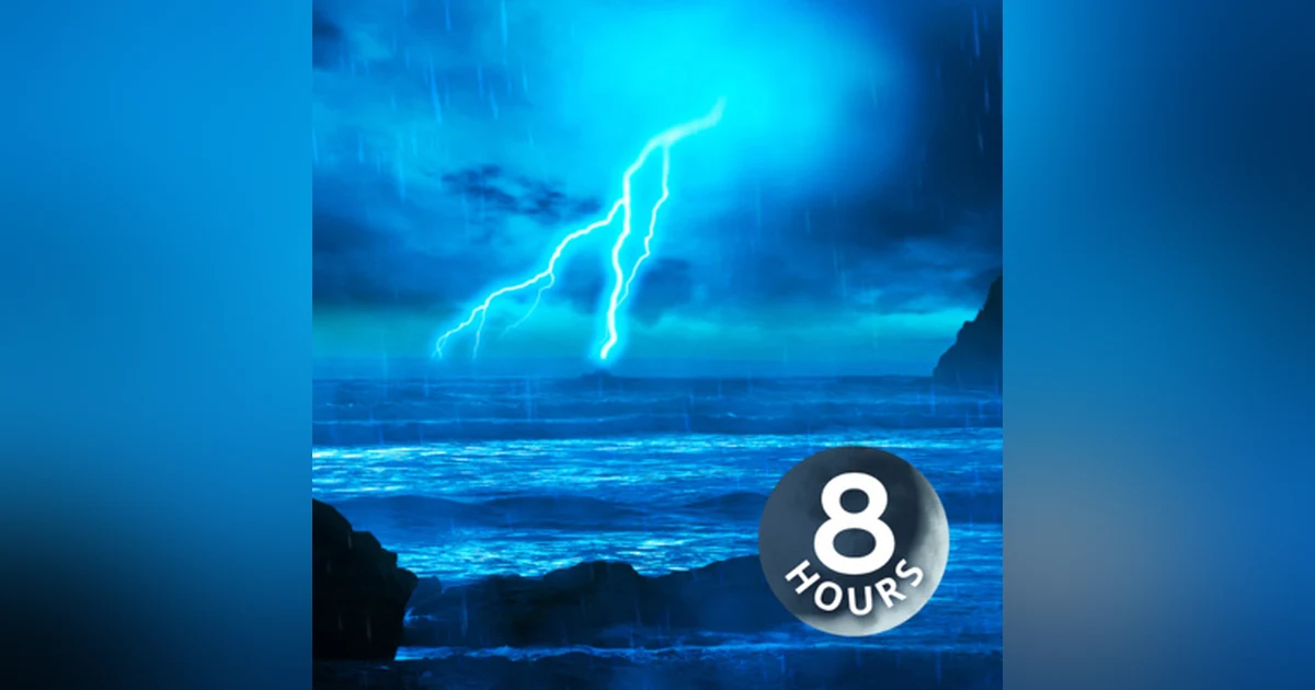Thunderstorm & Rain Sounds with Ocean Waves 8 Hours | White Noise for Sleeping, Studying