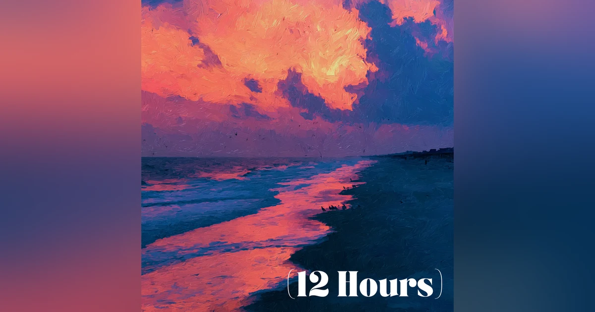 Beach Rain at Sunset with Ocean Waves and Nature Sounds | Sleep Sound (12 Hours)