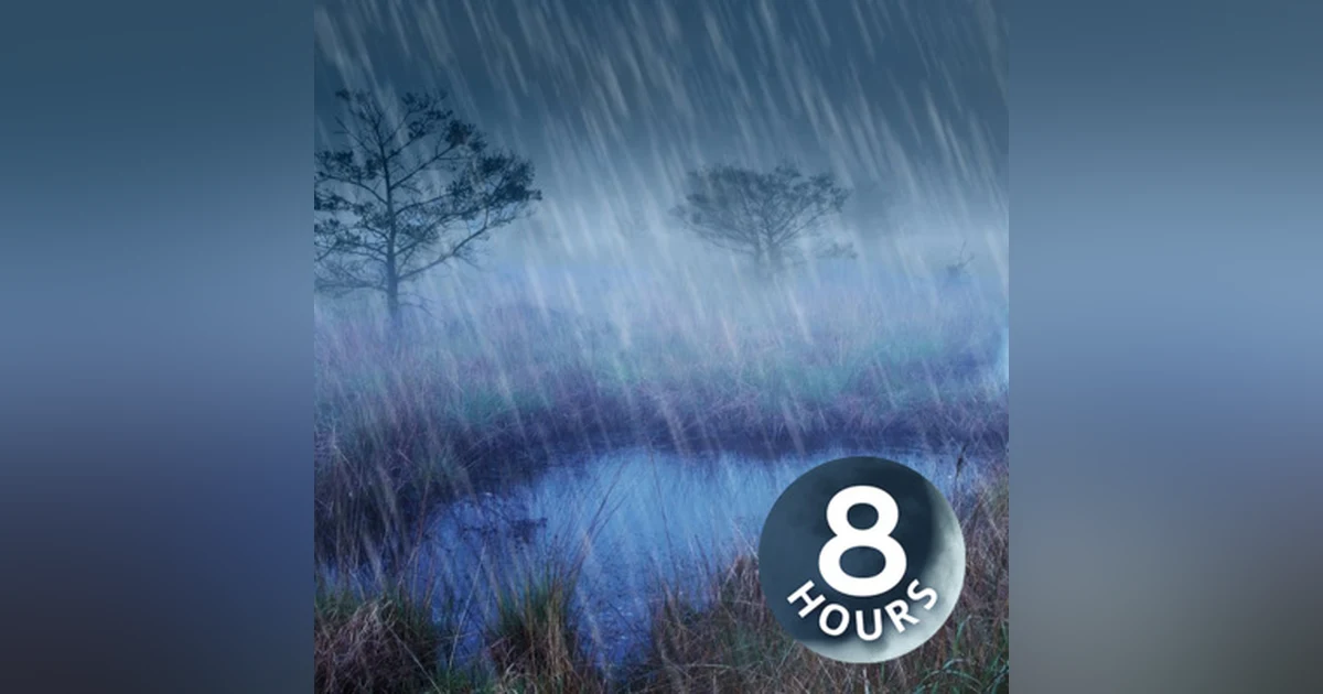 Rain + River Night Ambience 8 Hours | Nature White Noise for Studying, Sleeping or Stress Relief