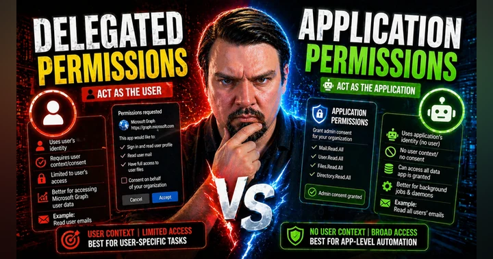image for Delegated vs Application Permissions