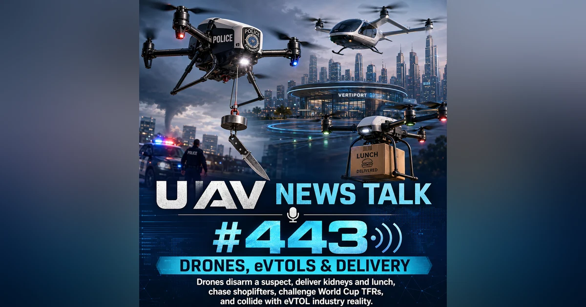 Drone Delivery, Flock Drones, eVTOL Forecasts, World Cup Drone Busts & Flying Into a Tornado