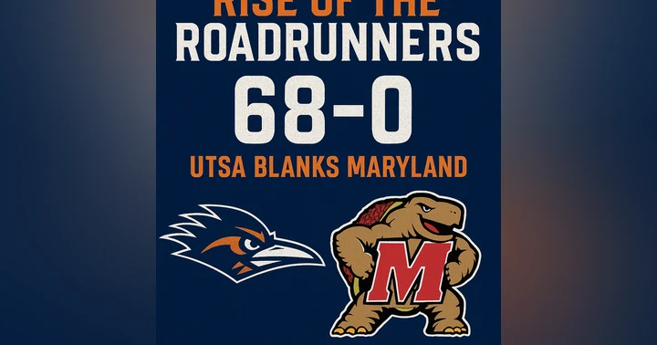image for Are You Not Entertained?! UTSA Continues Non-Conference Dominance with 68-0 Decapitation of Big 10 Foe Maryland