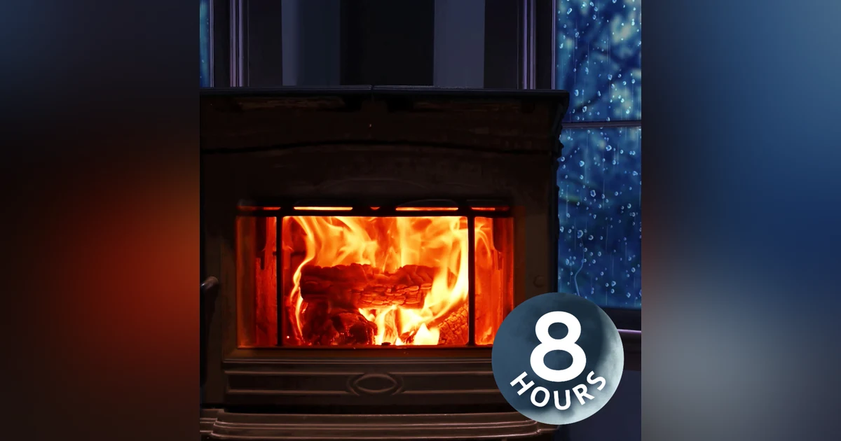 Sleep to Rainstorm & Fireplace Ambience 8 Hours